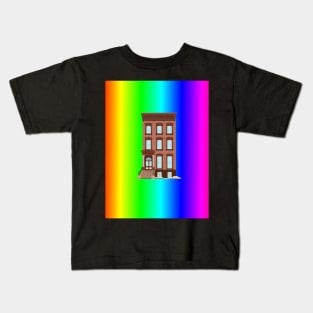 Rainbow Pride Brownstone House Kids T-Shirt